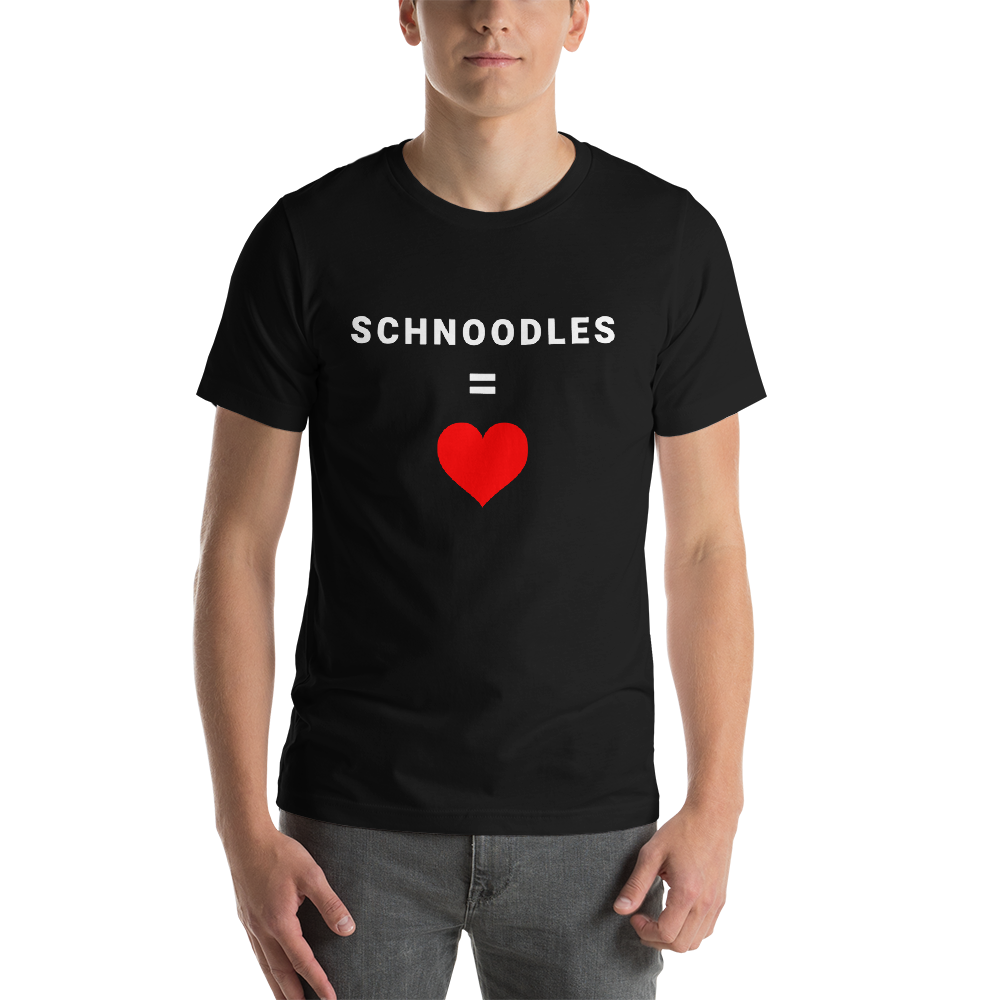 "Schnoodles = Heart" Men's Black T-Shirt