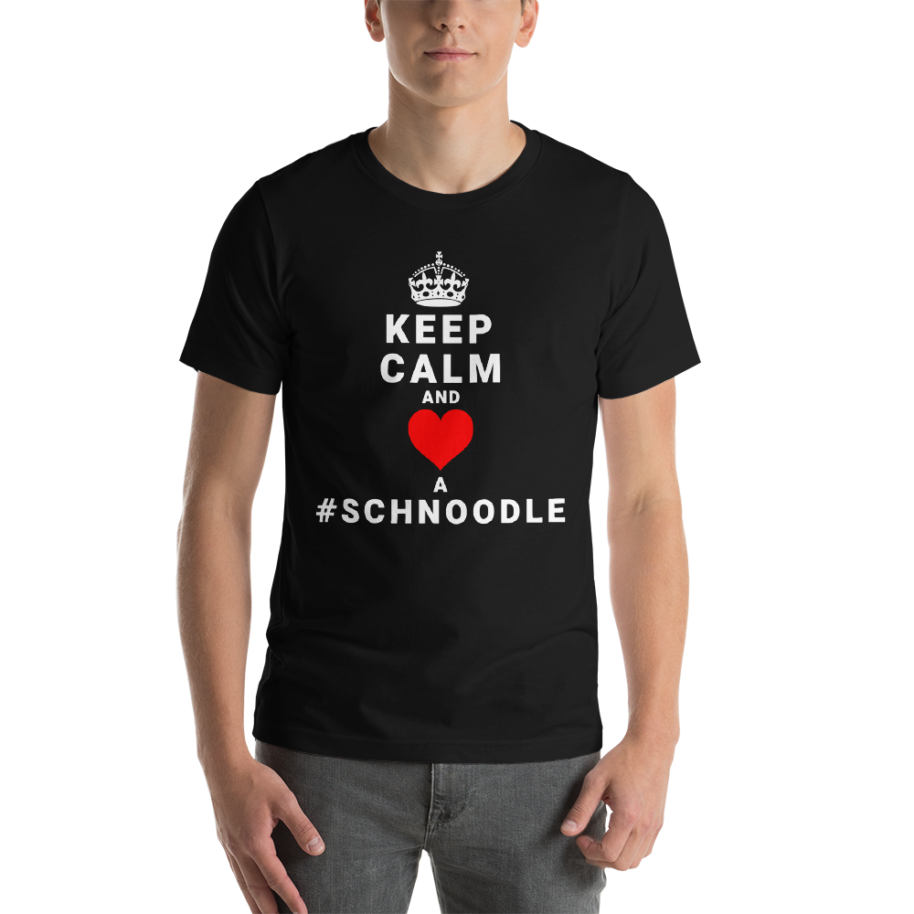 "Keep Calm and Heart a #Schnoodle" Men's Black T-Shirt