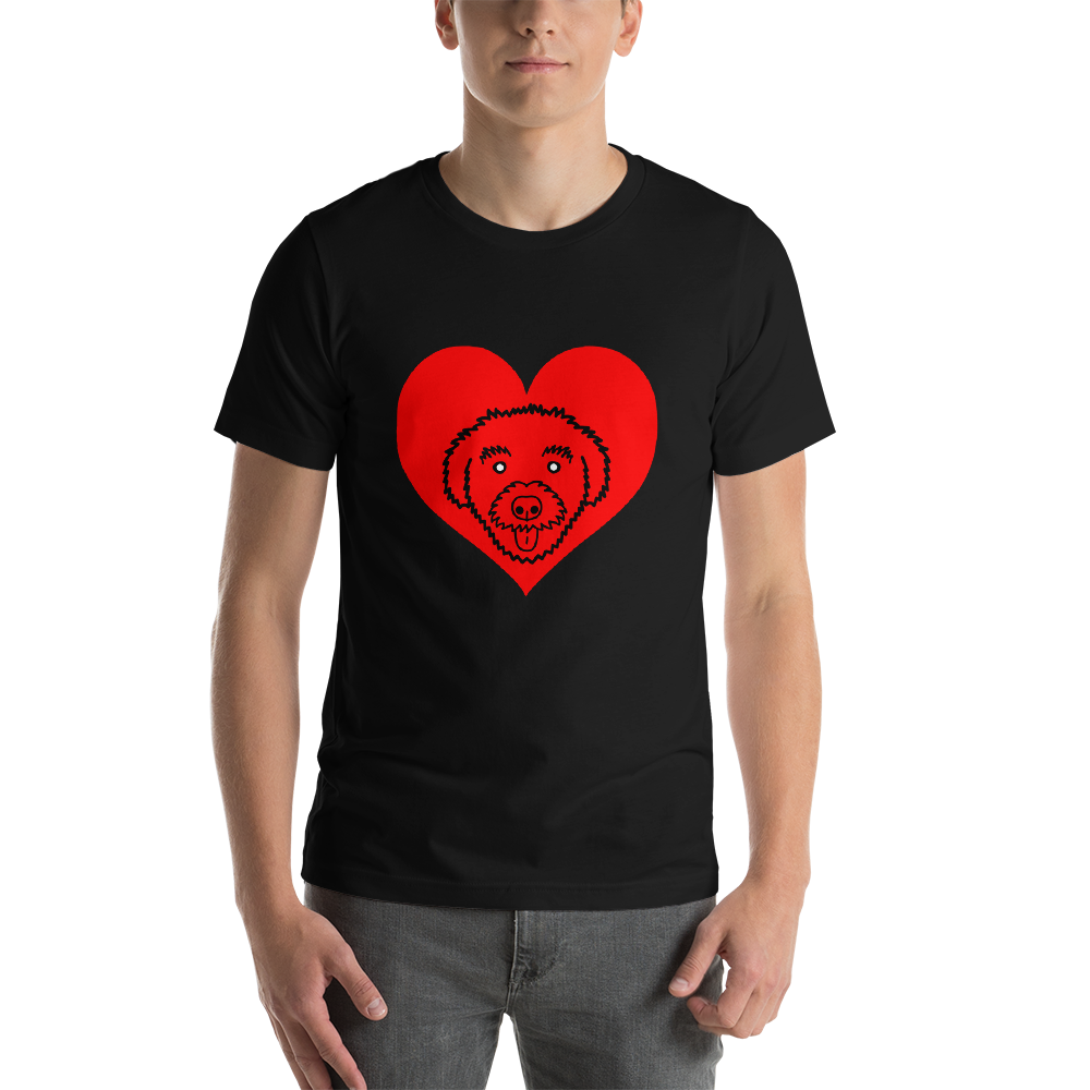 "Schnoodle Heart" Men's Black T-shirt