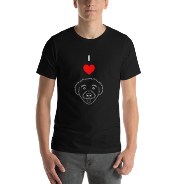 "I Heart (Schnoodle)" Men's Black T-Shirt