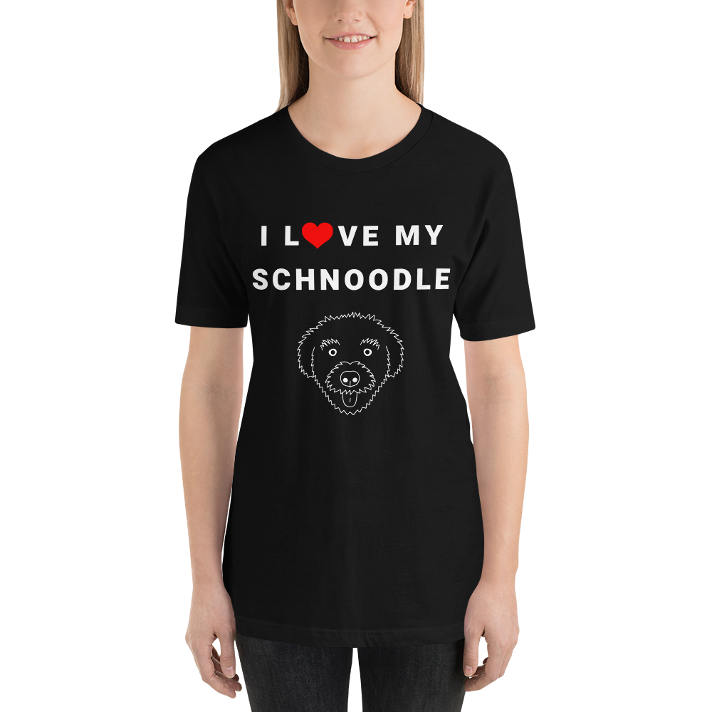 "I L(heart)VE my Schnoodle" Women's Black T-Shirt