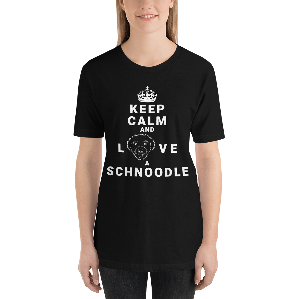 "Keep Calm and L(Schnoodle)VE a Schnoodle" Women's Black T-Shirt