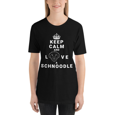 "Keep Calm and L(Schnoodle)VE a Schnoodle" Women's Black T-Shirt