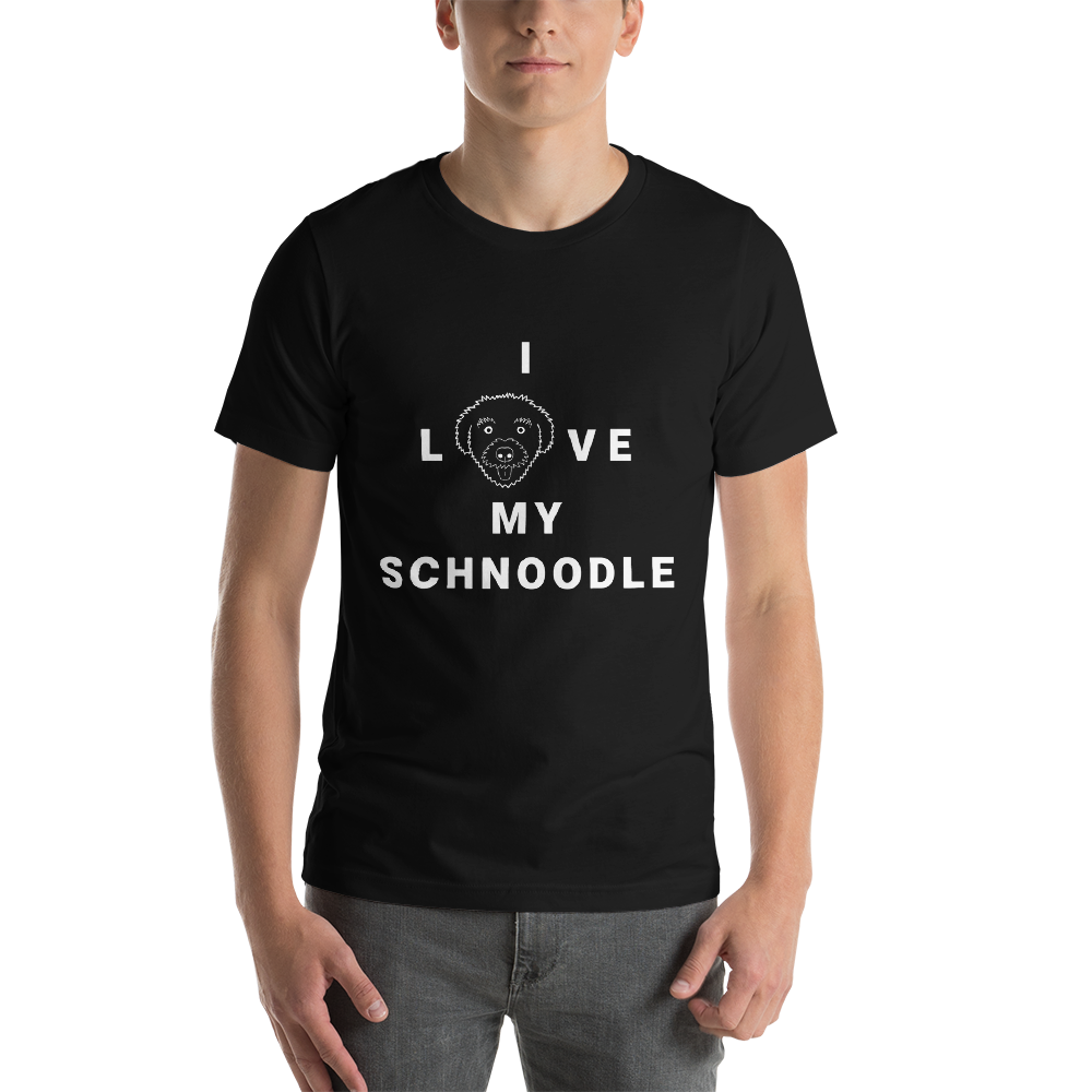 "I L(schnoodle)VE my Schnoodle" Men's Black T-Shirt