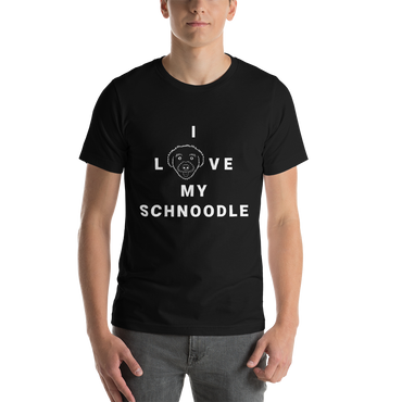 "I L(schnoodle)VE my Schnoodle" Men's Black T-Shirt