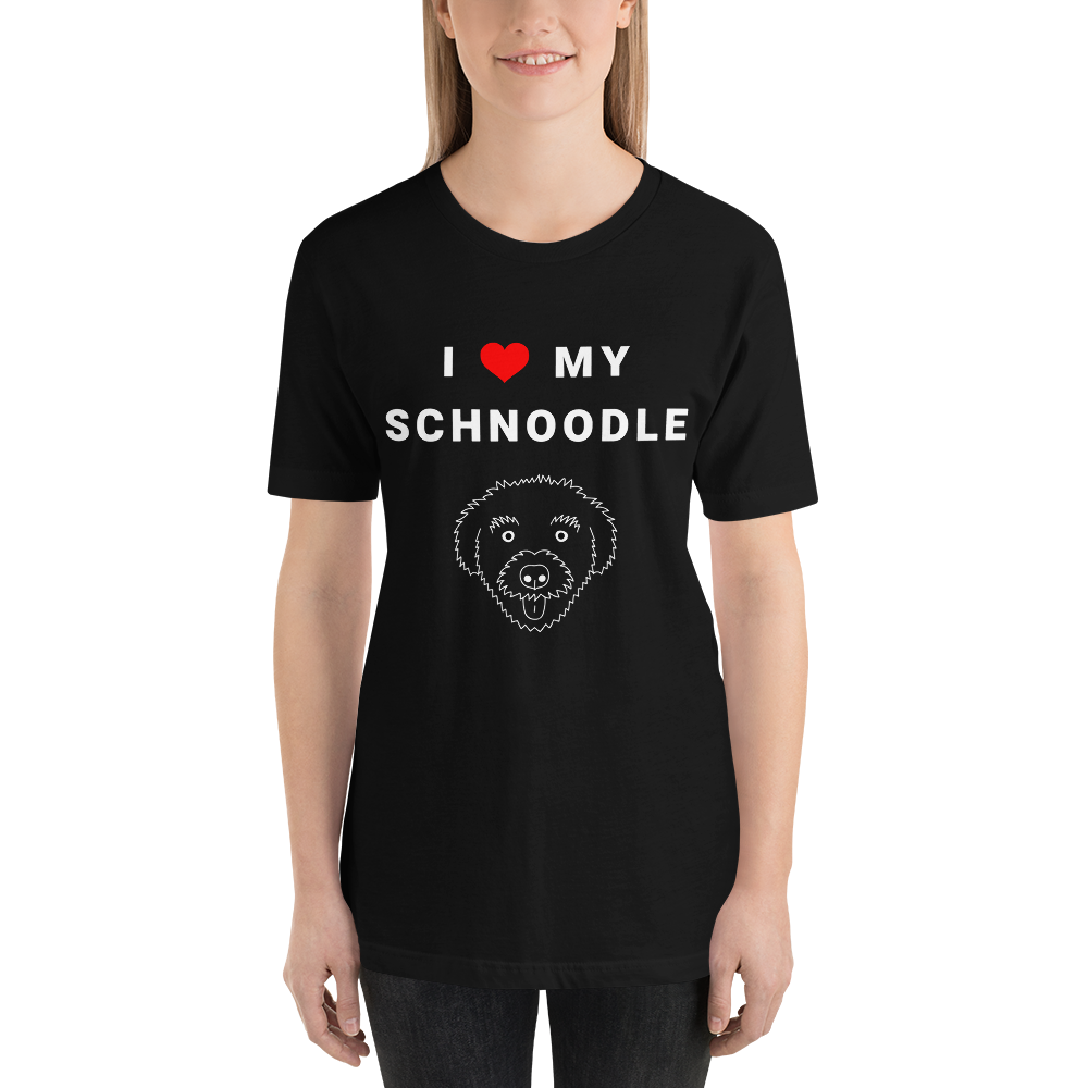 "I Heart my Schnoodle" Women's Black T-Shirt