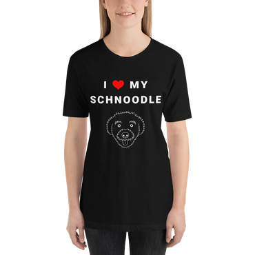 "I Heart my Schnoodle" Women's Black T-Shirt