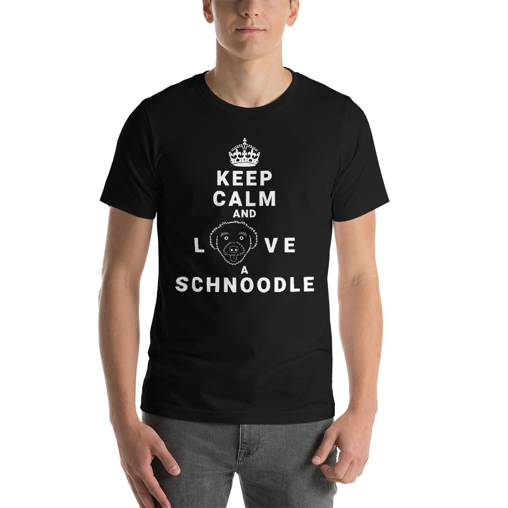 "Keep calm and L(schnoodle)VE a Schnoodle" Men's Black T-Shirt