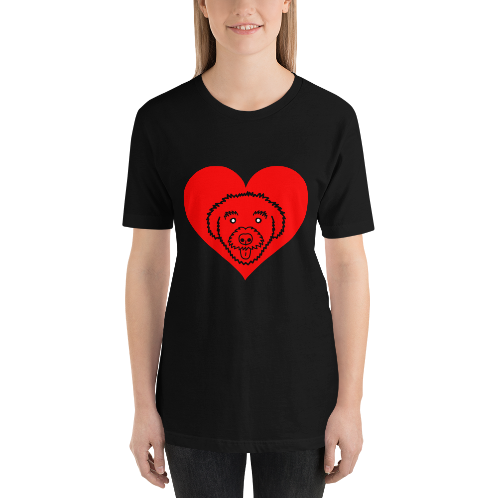 "Schnoodle Heart" Women's Black T-Shirt