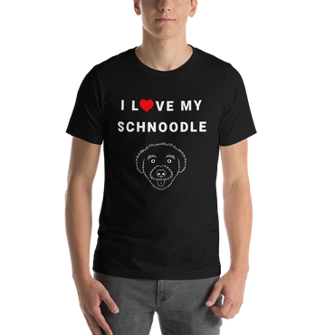 "I L(heart)VE my Schnoodle" Men's Black T-Shirt