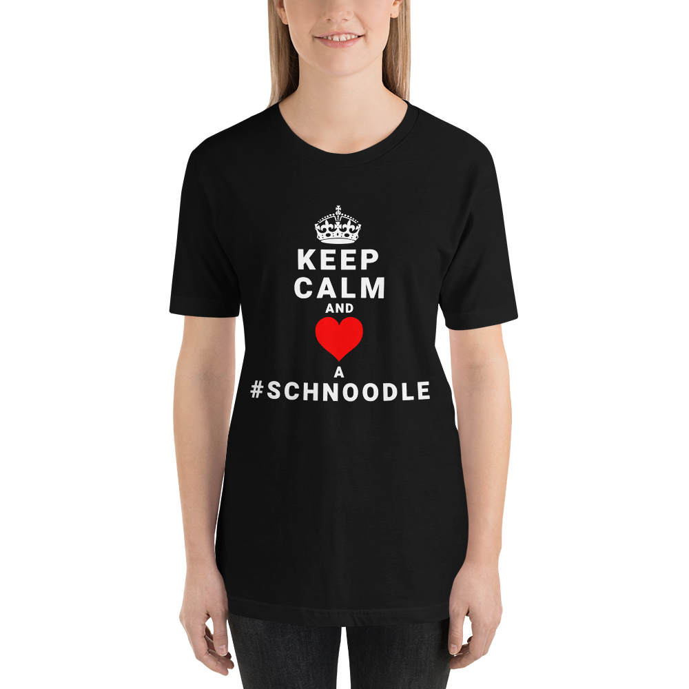 "Keep calm and Heart a #Schnoodle" Women's Black T-Shirt