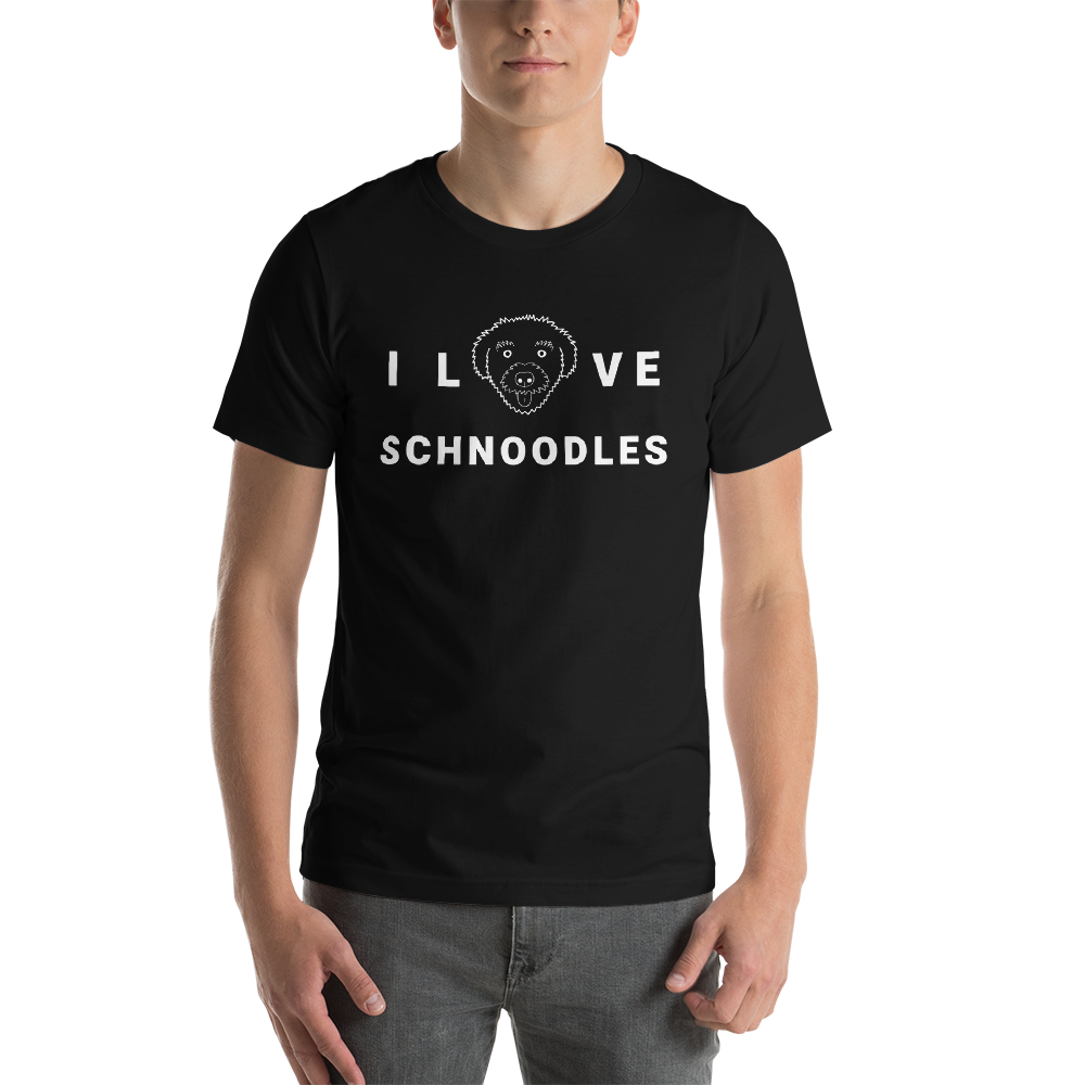 "I L(schnoodle)VE Schnoodles" Men's Black T-Shirt