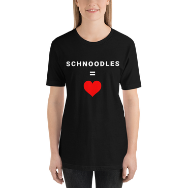 "Schnoodles = Heart" Women's Black T-Shirt