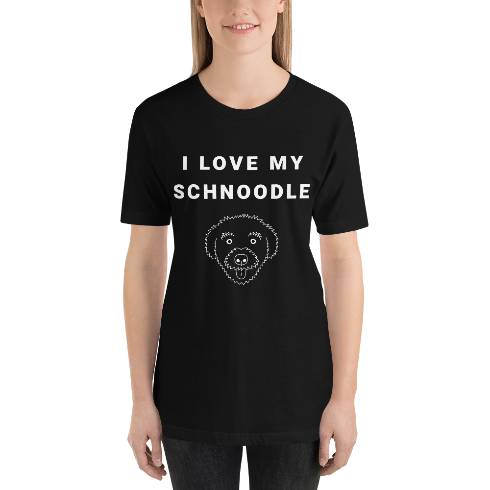 "I love my Schnoodle" Women's Black T-Shirt