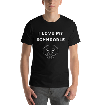 "I love my Schnoodle" Men's Black T-Shirt