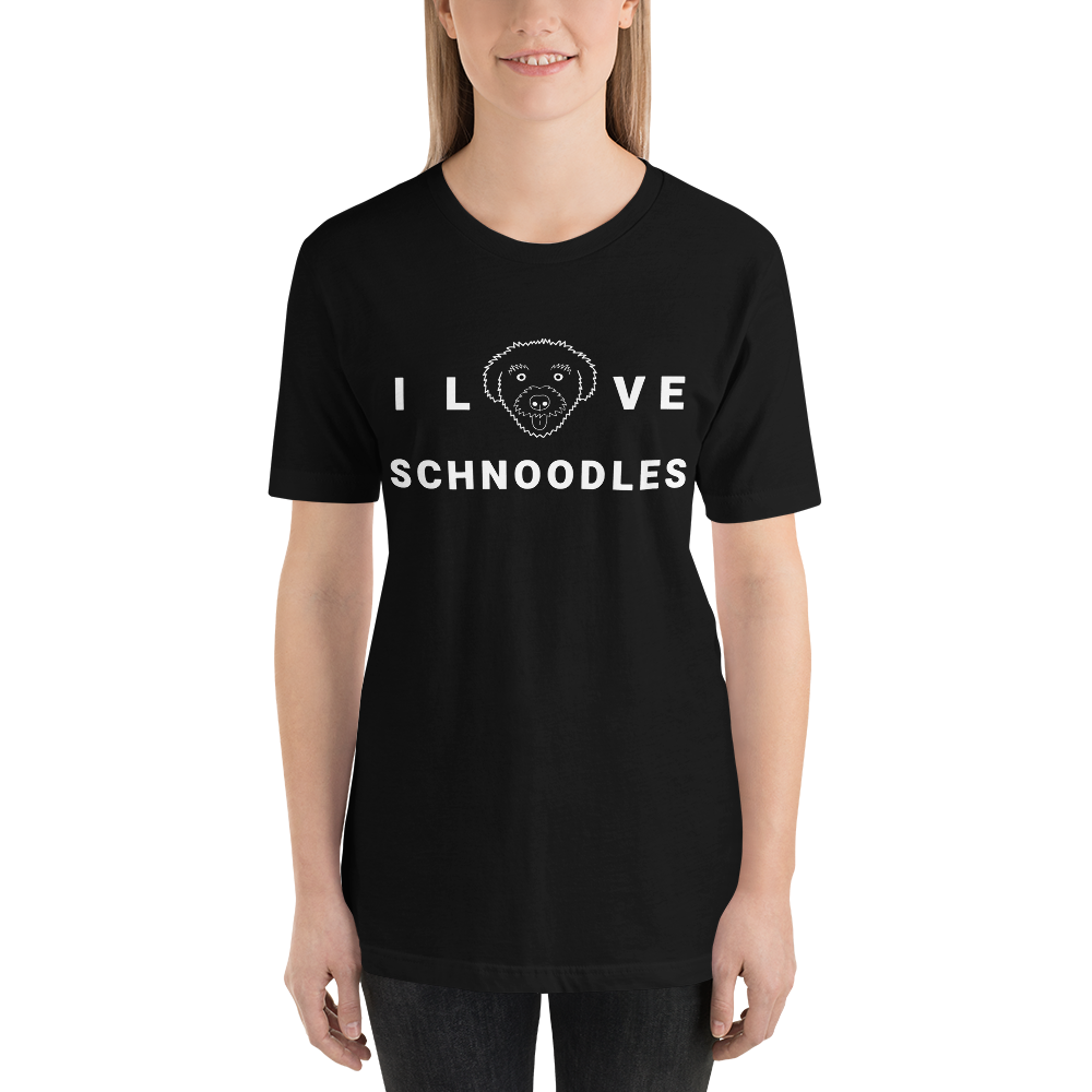 "I L(Schnoodle)VE Schnoodles" Women's Black T-Shirt