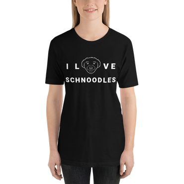 "I L(Schnoodle)VE Schnoodles" Women's Black T-Shirt