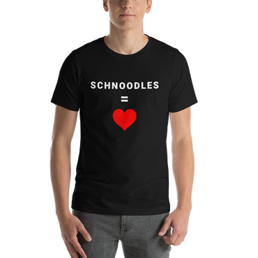 "Schnoodles = Heart" Men's Black T-Shirt