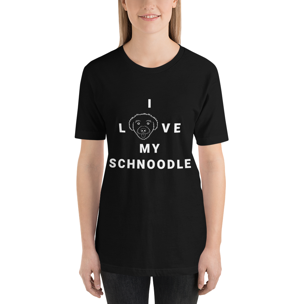 "I L(Schnoodle)VE my Schnoodle" Women's Black T-Shirt