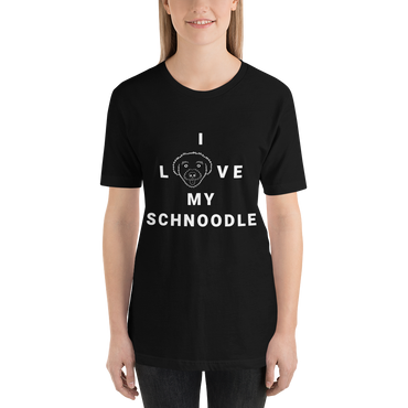 "I L(Schnoodle)VE my Schnoodle" Women's Black T-Shirt
