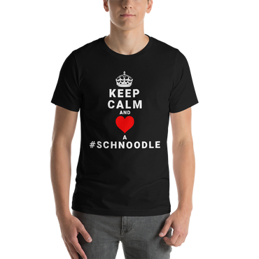 "Keep Calm and Heart a #Schnoodle" Men's Black T-Shirt