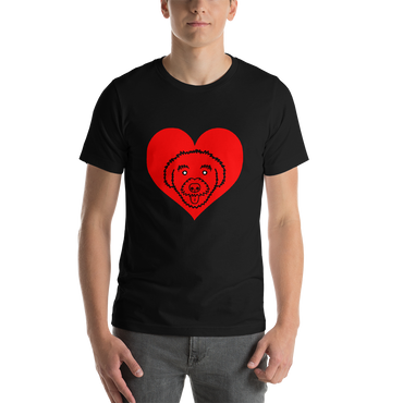 "Schnoodle Heart" Men's Black T-shirt