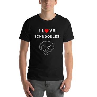 "I L(heart)VE Schnoodles" Men's Black T-Shirt