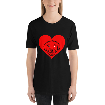 "Schnoodle Heart" Women's Black T-Shirt