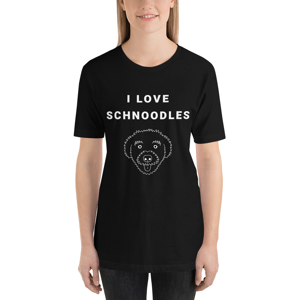 "I love schnoodles" Women's Black T-Shirt
