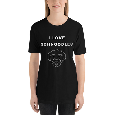 "I love schnoodles" Women's Black T-Shirt
