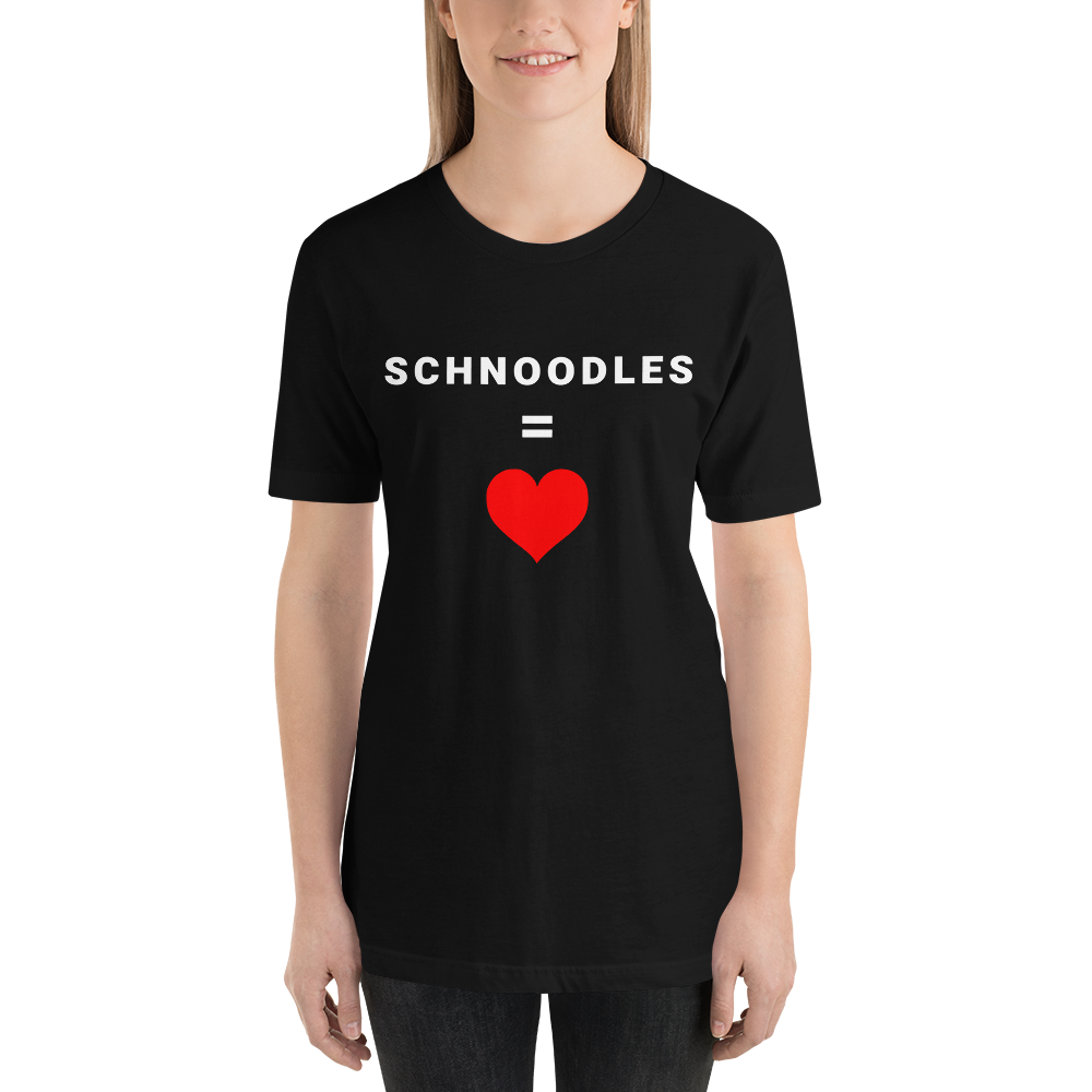"Schnoodles = Heart" Women's Black T-Shirt