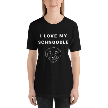 "I love my Schnoodle" Women's Black T-Shirt