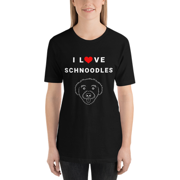 "I L(heart)VE Schnoodles" Women's Black T-Shirt