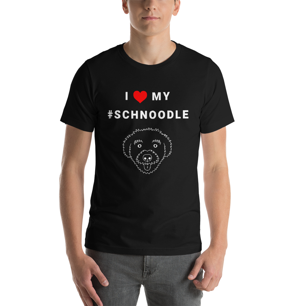 "I Heart my #Schnoodle" Men's Black T-Shirt