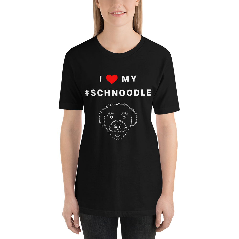 "I Heart my #Schnoodle" Women's Black T-Shirt